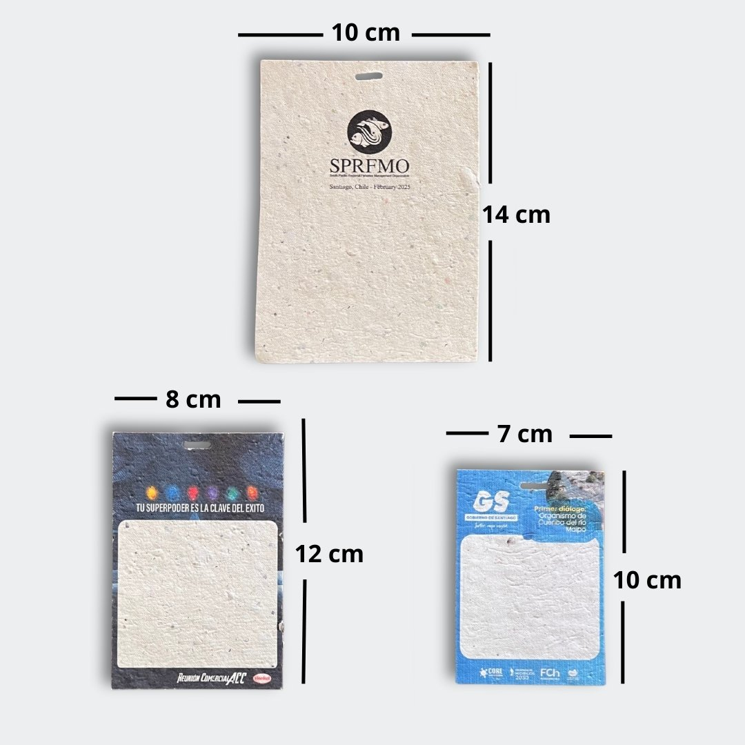 tamaño de credenciales papel germinable